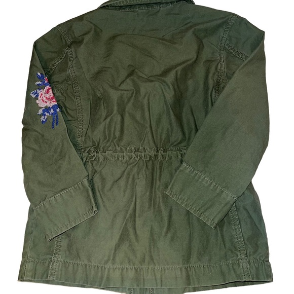 Wonder Nation Little Girl Utility Jacket Embroidered Details Army Green 4/5 XS - Picture 5 of 6